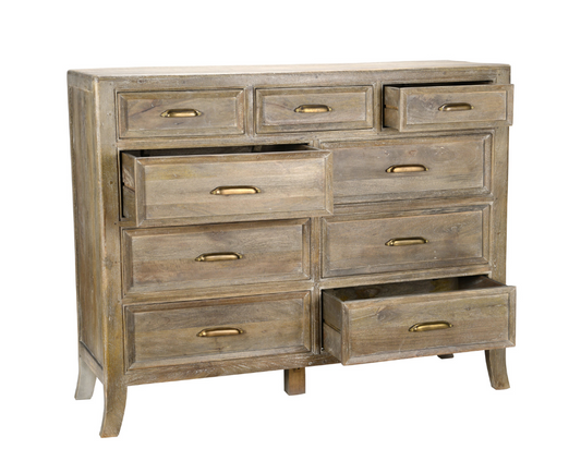 Francesca 9 Drawer Dresser, Vintage Taupe