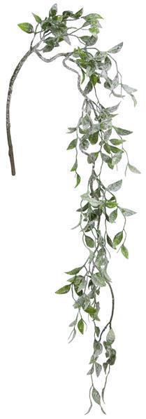 42" Hanging Leaf Spray, Snowed Green
