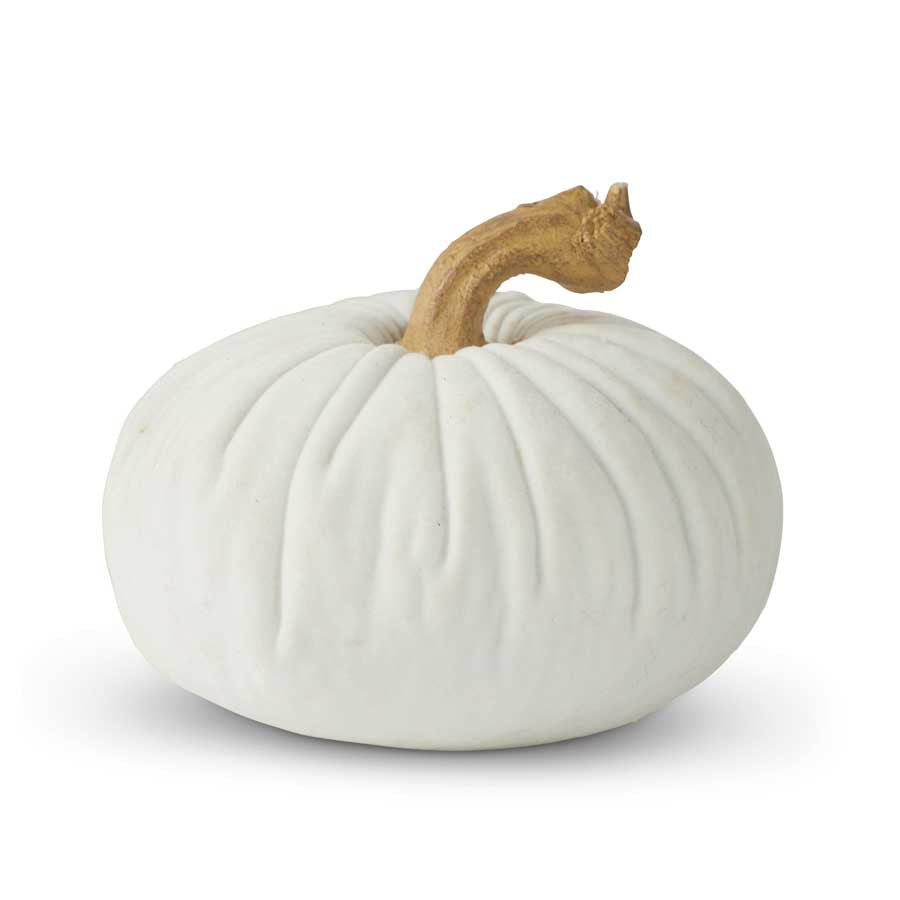 Resin White Velvet Pumpkin, Short
