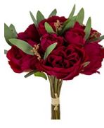 12" Real Touch Rose, Peony, Eucalyptus Bouquet (Various Colors)