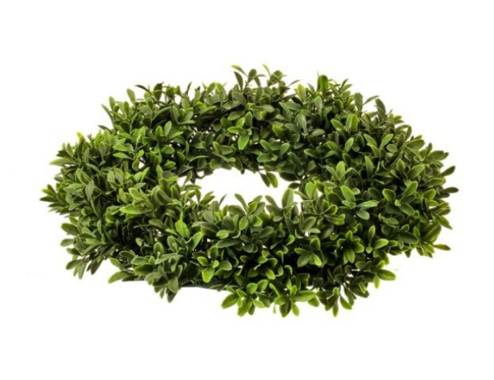 14" American Boxwood Candle Ring