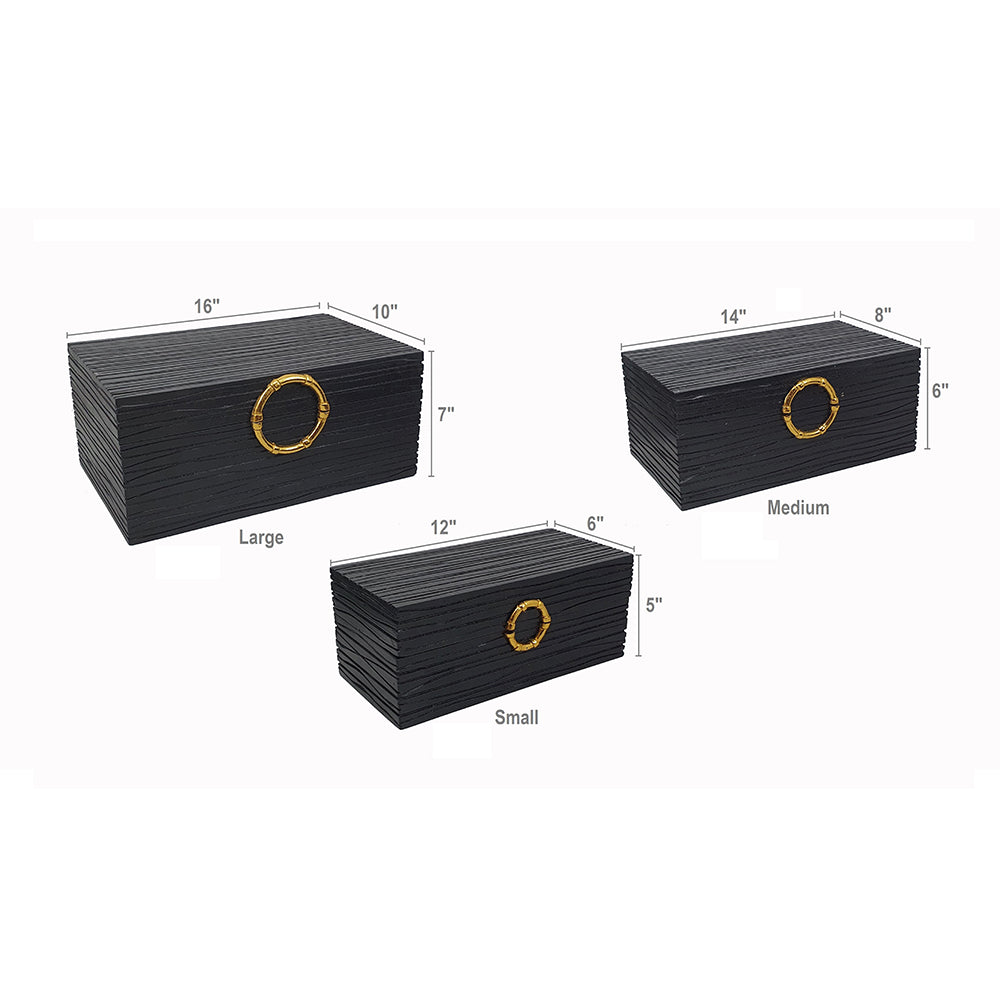 Dayton Lidded Black Box, Various Sizes