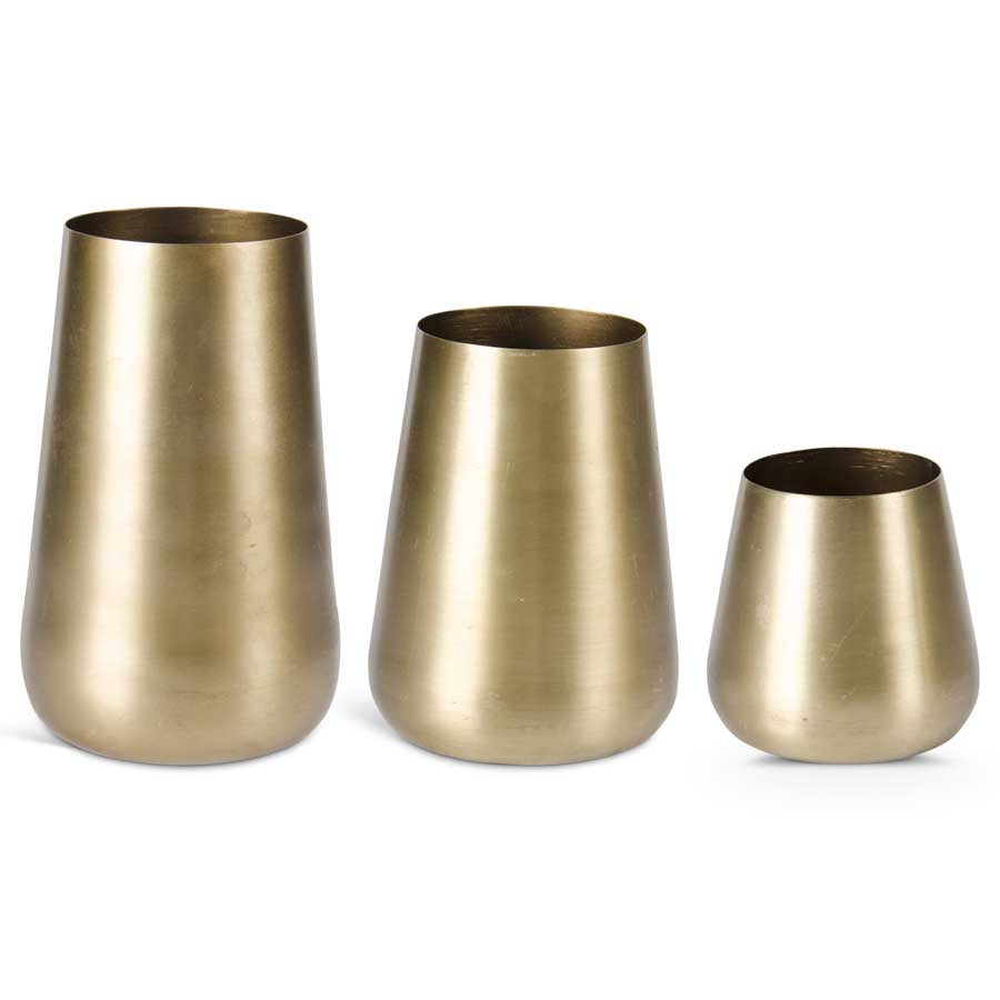 Brushed Gold Vase (Various Sizes) The Mint Julep