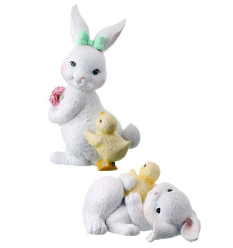 Resin Glitter Bunny with Chick (Various Styles)