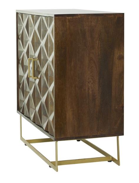 Brown Geometric 2 Door Cabinet
