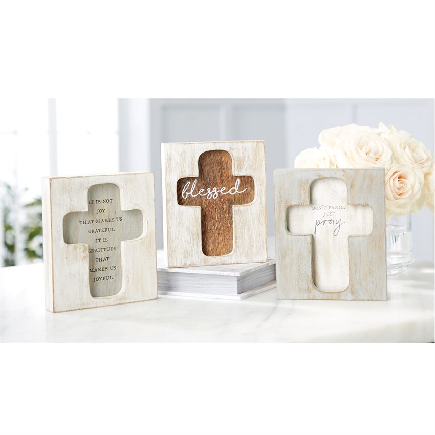 Wood Cross Plaque ( Various Styles)