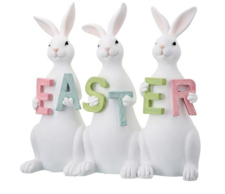 Triple Easter Bunny Sign