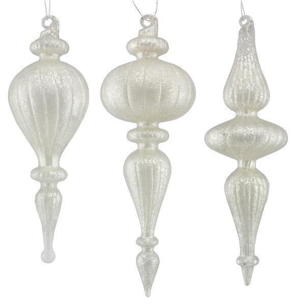 Glass Finials, Matte Mercury Silver (Various Styles)