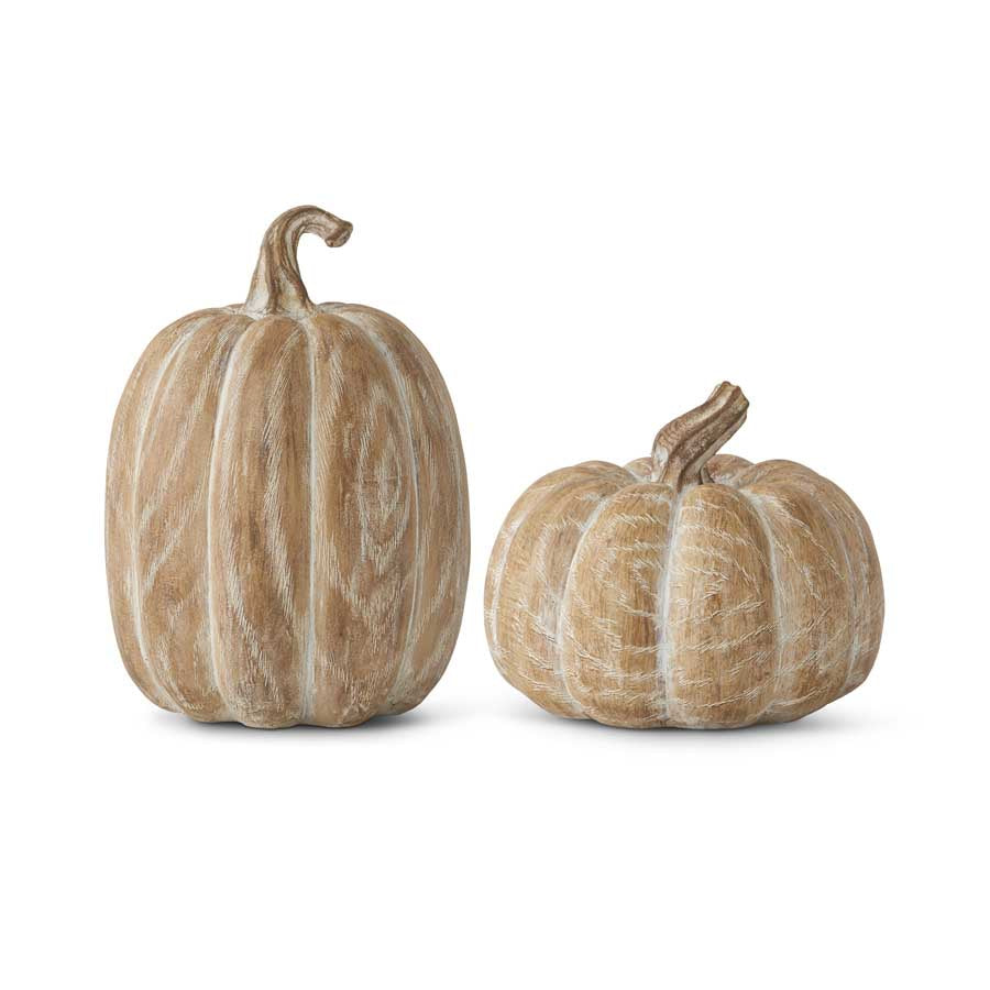 White Washed Resin Pumpkin (Various Sizes)