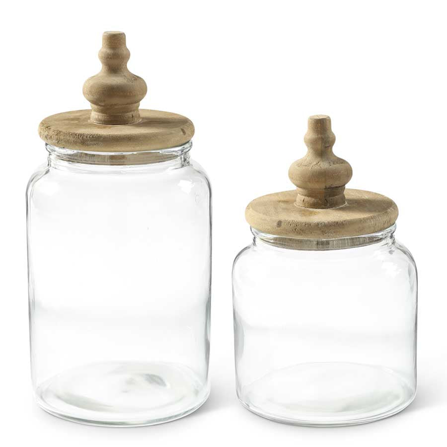 Glass Lidded Containers, Set of 2