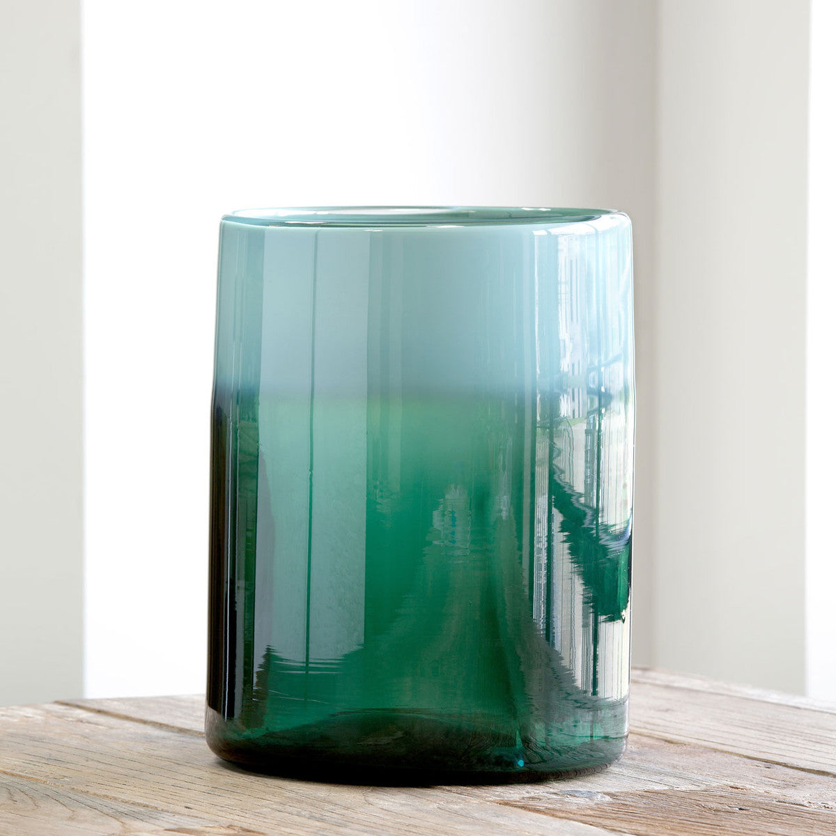 Pond Water Opalescent Glass Cylinder, Large