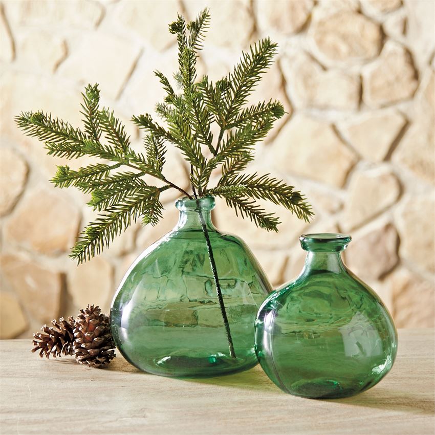 Green Glass Irregular Vase (Various Styles)