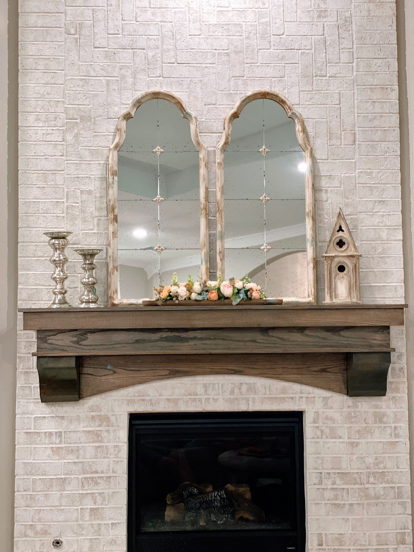 Distressed Antique Wall Mirror