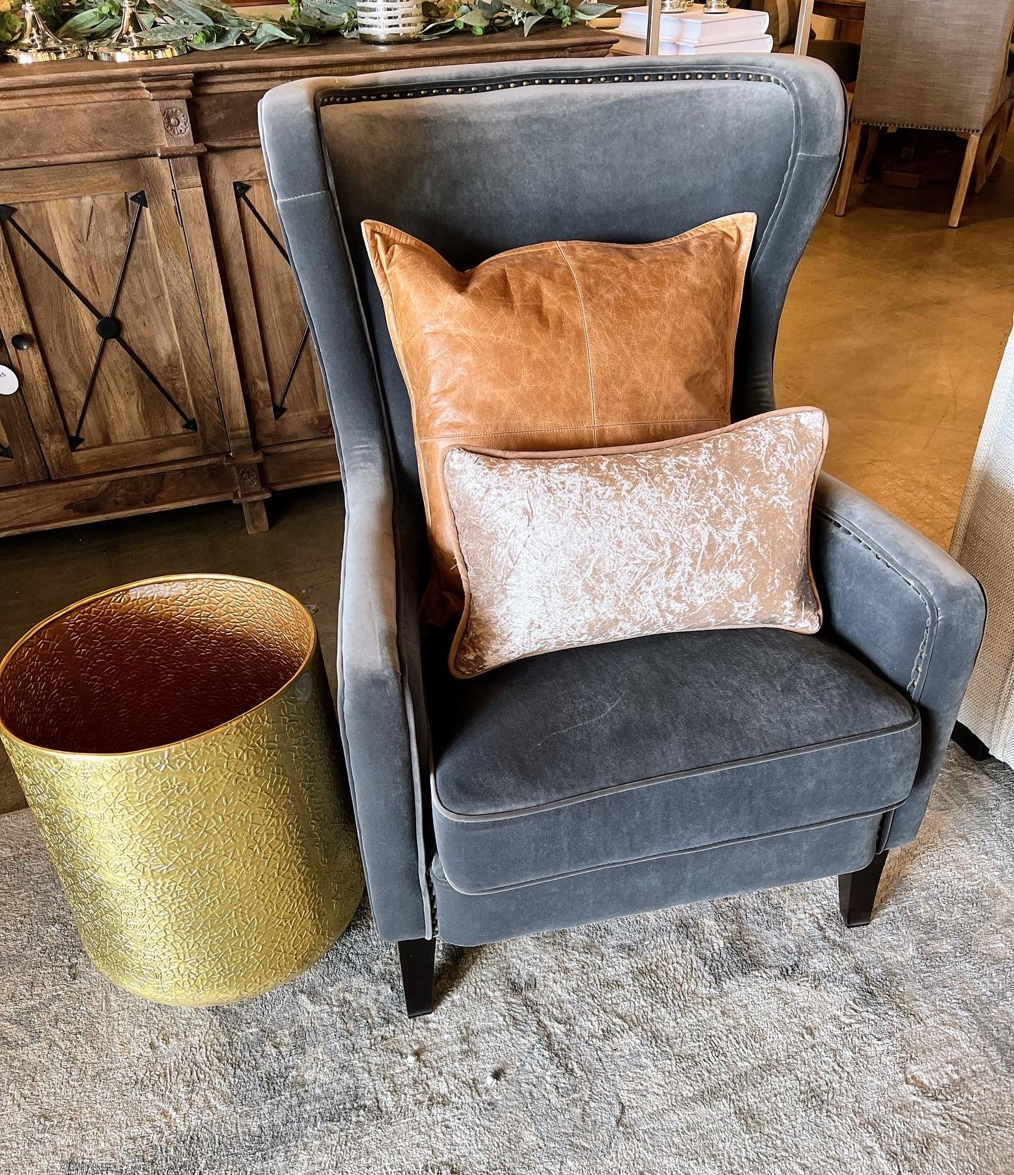 Rachel Velvet Wingback Chair