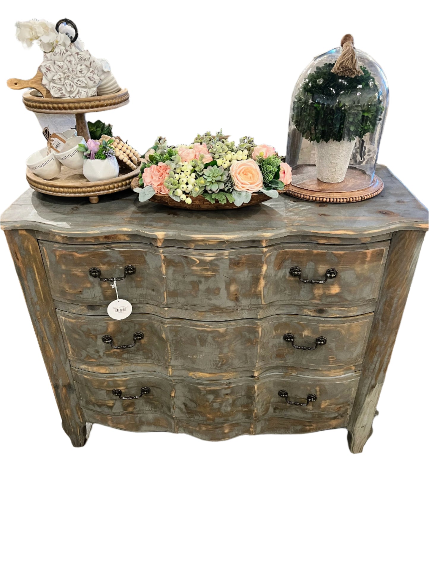 Piper Scalloped Oversized Nightstand or Chest (Gray)