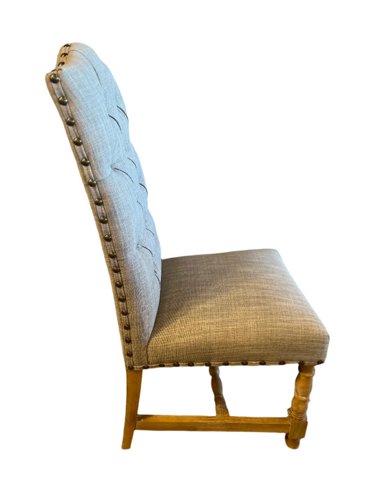 Preston Smoke Gray Linen Tufted Chair