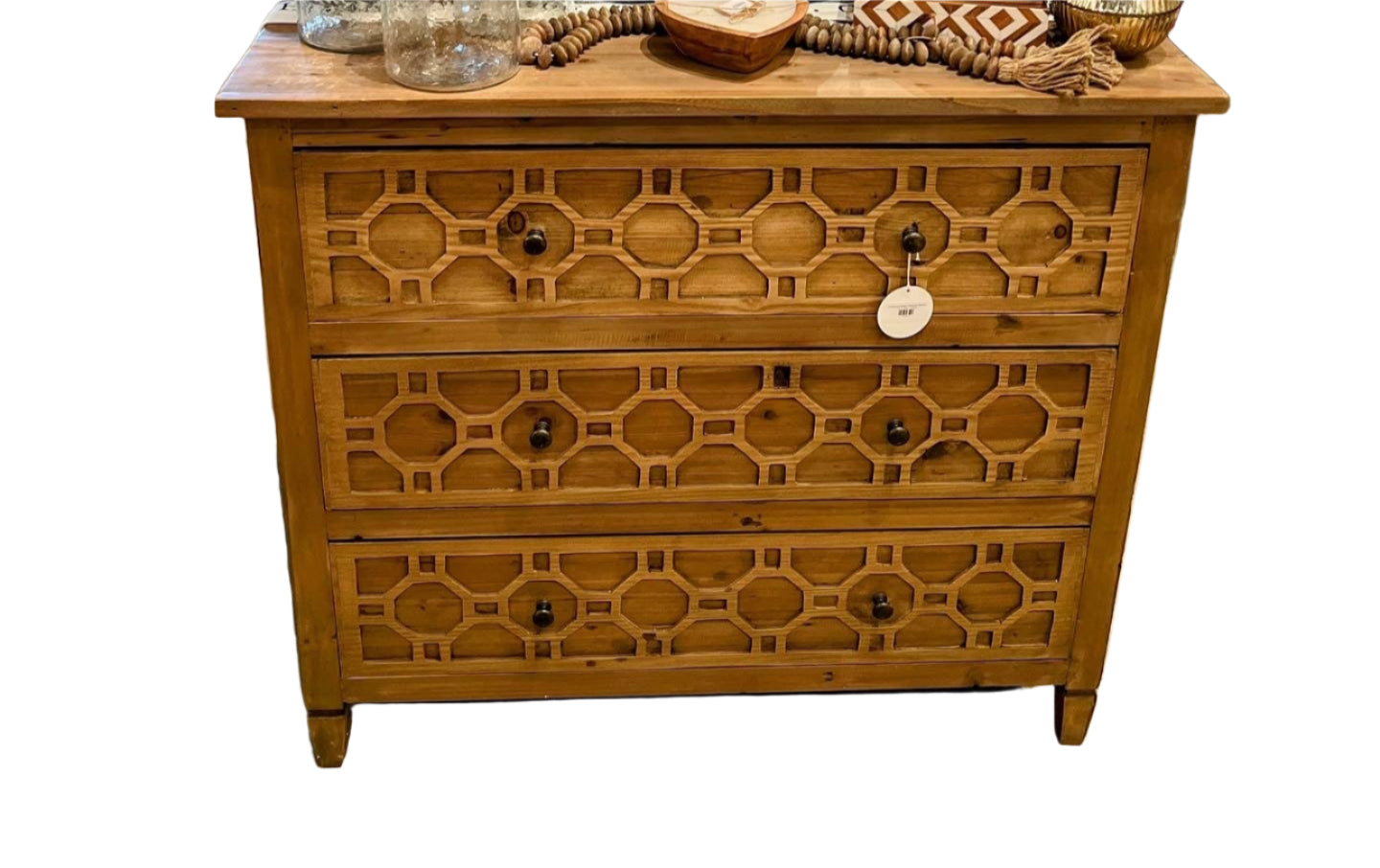 Honeycomb Fretwork Nightstand (Natural)