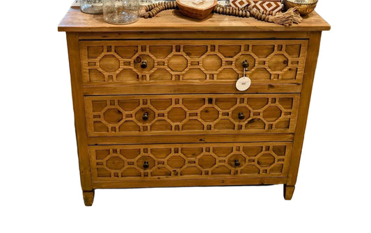 Honeycomb Fretwork Nightstand (Natural)