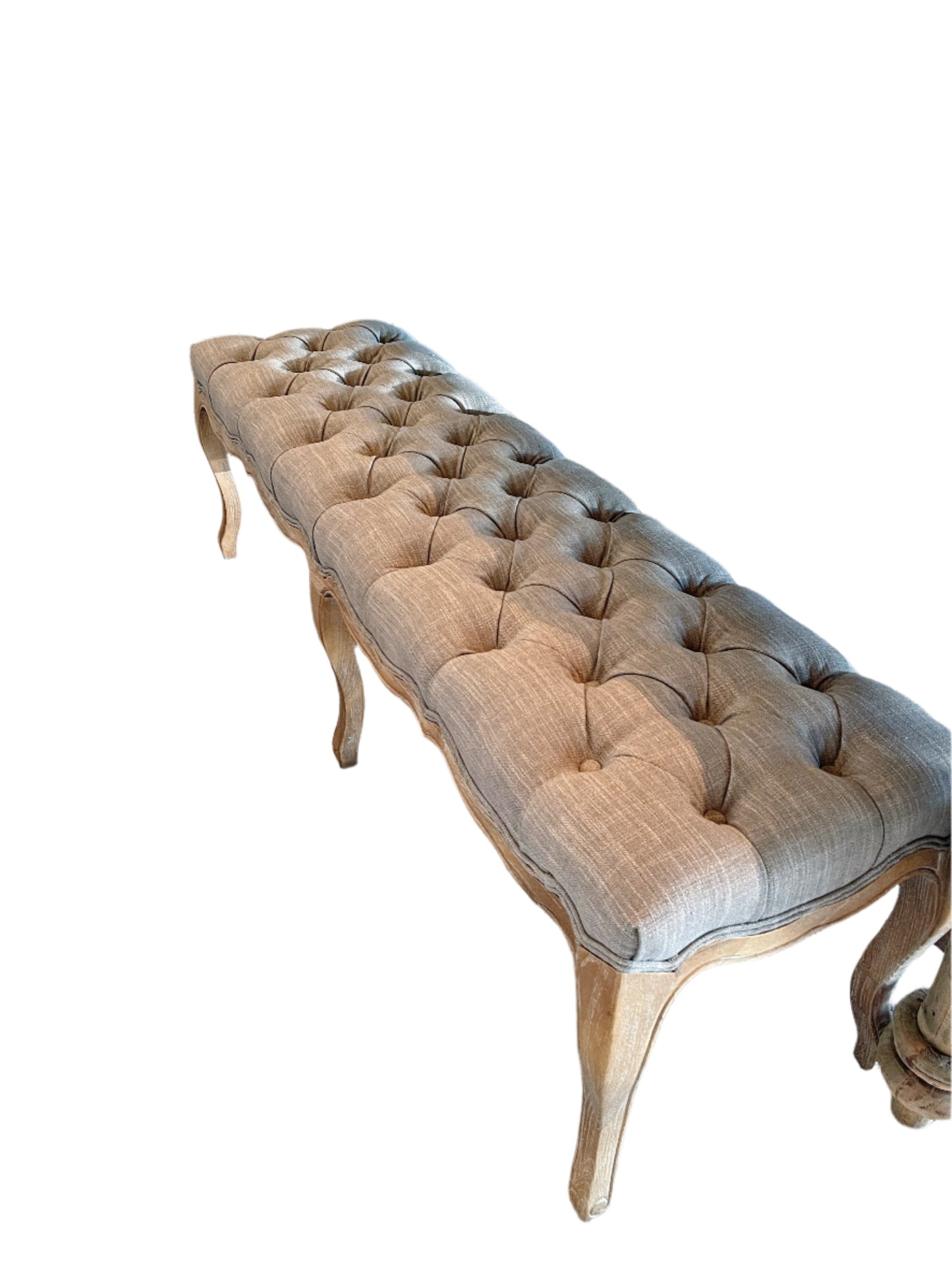 Channing French Tufted Linen Upholstered Bench