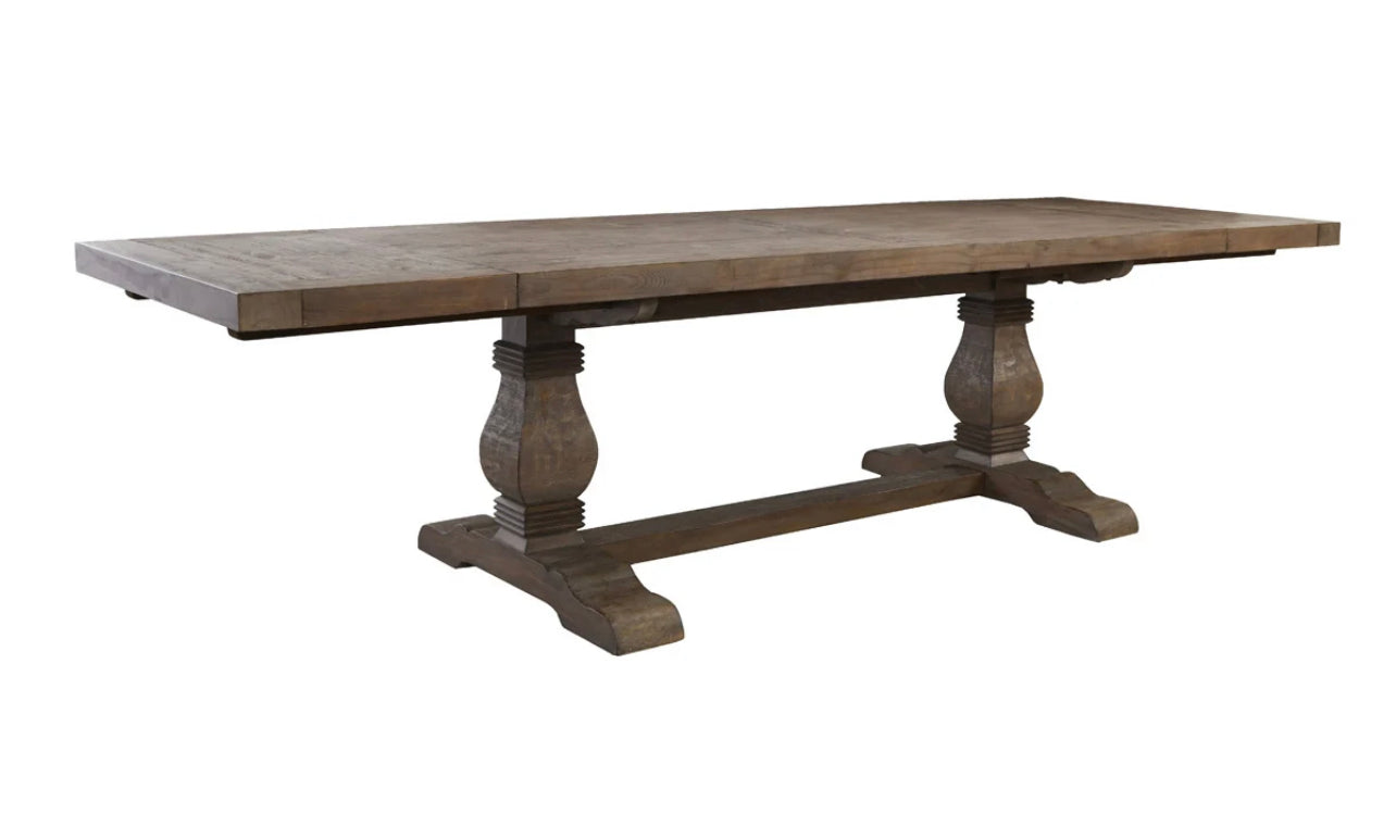 Caden 84"-114" Extension Dining Table, Brown Gray