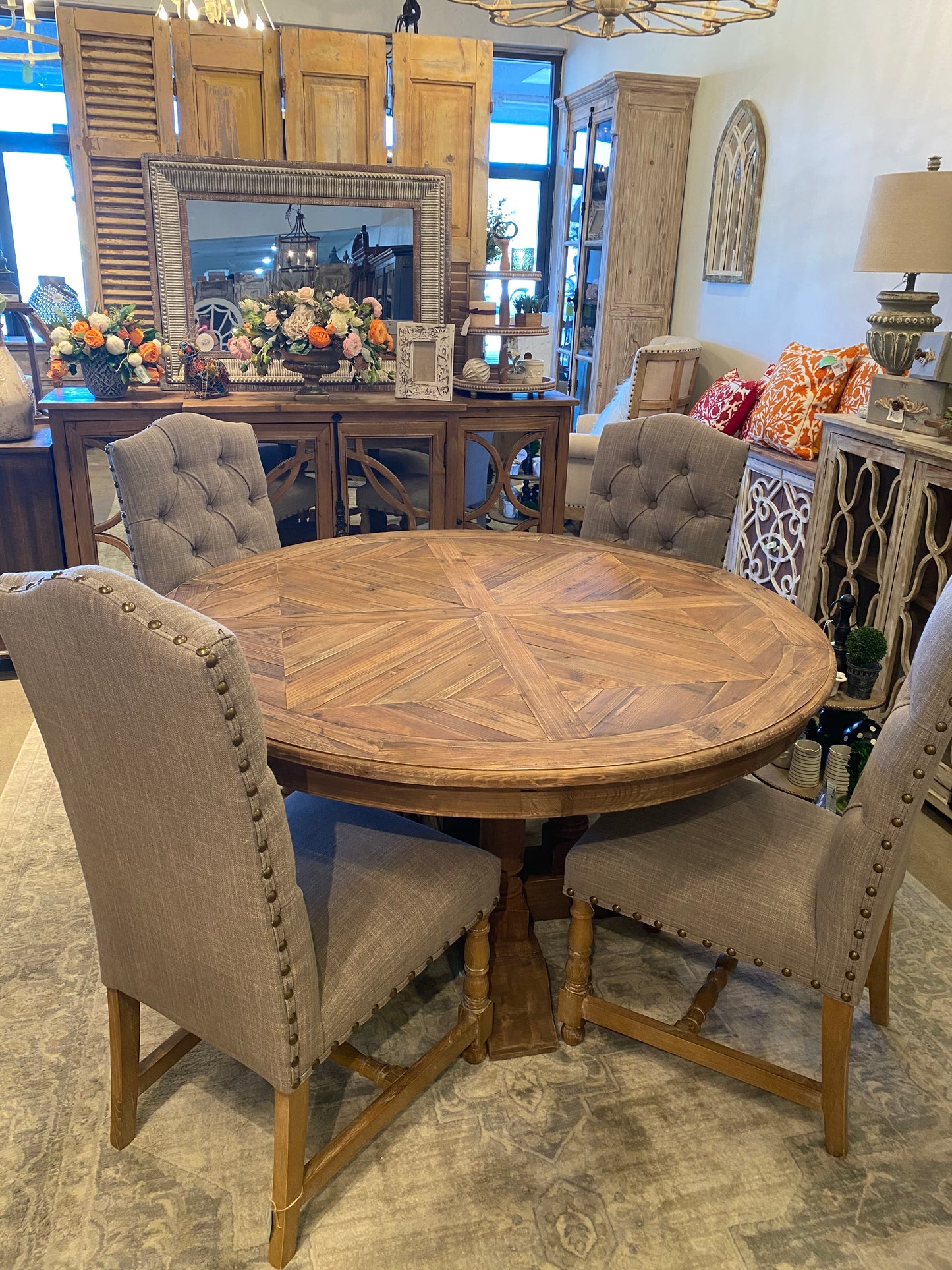 Penelope 55" Parquet Dining Table