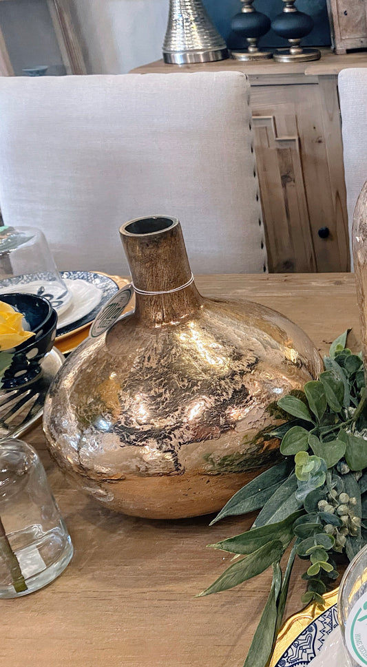 Copper Gold Glass Bottle Vase (Various Sizes)