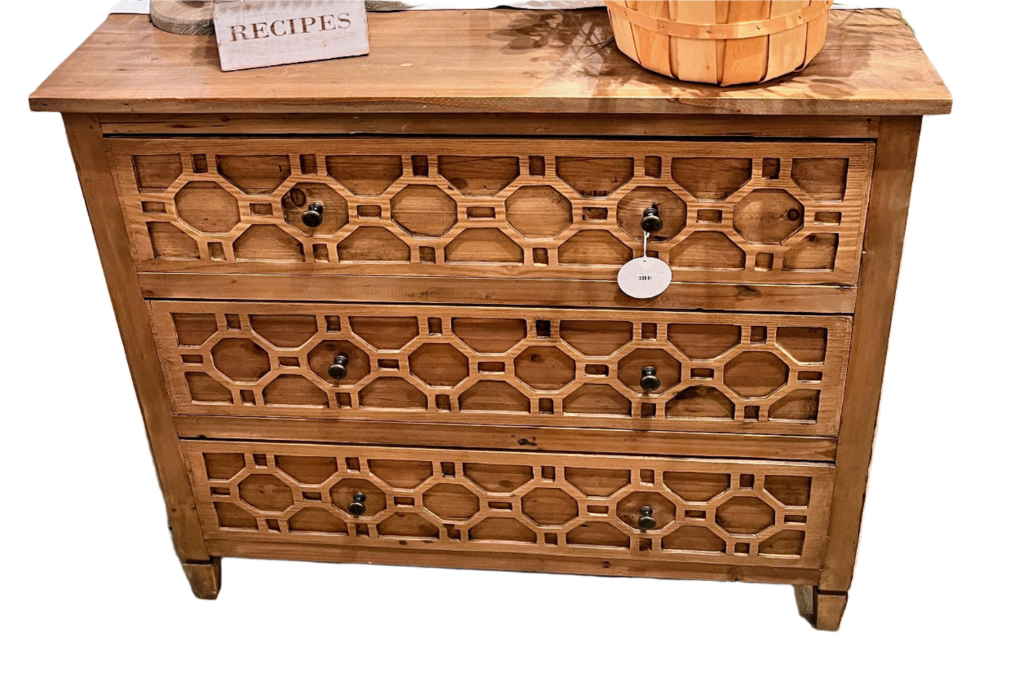Honeycomb Fretwork Nightstand (Natural)