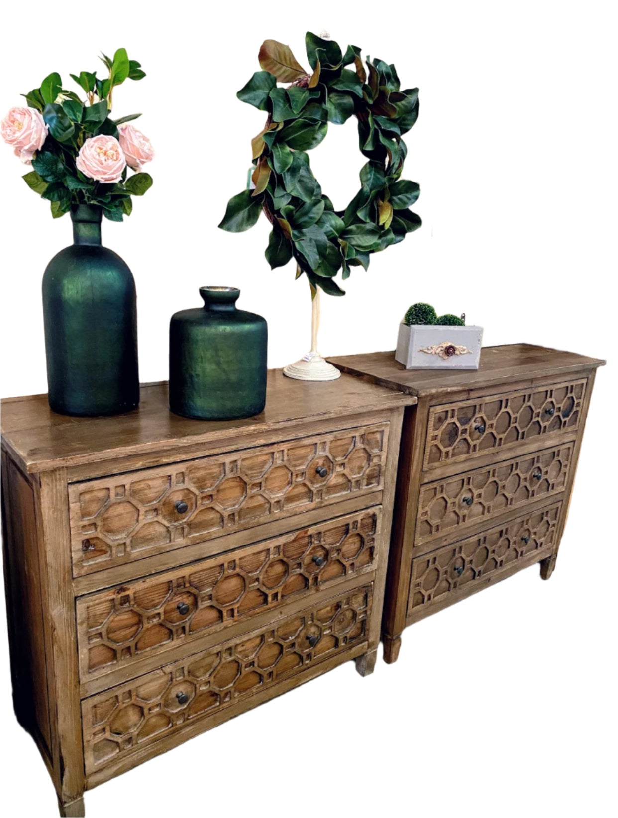 Honeycomb Fretwork Nightstand (Natural)