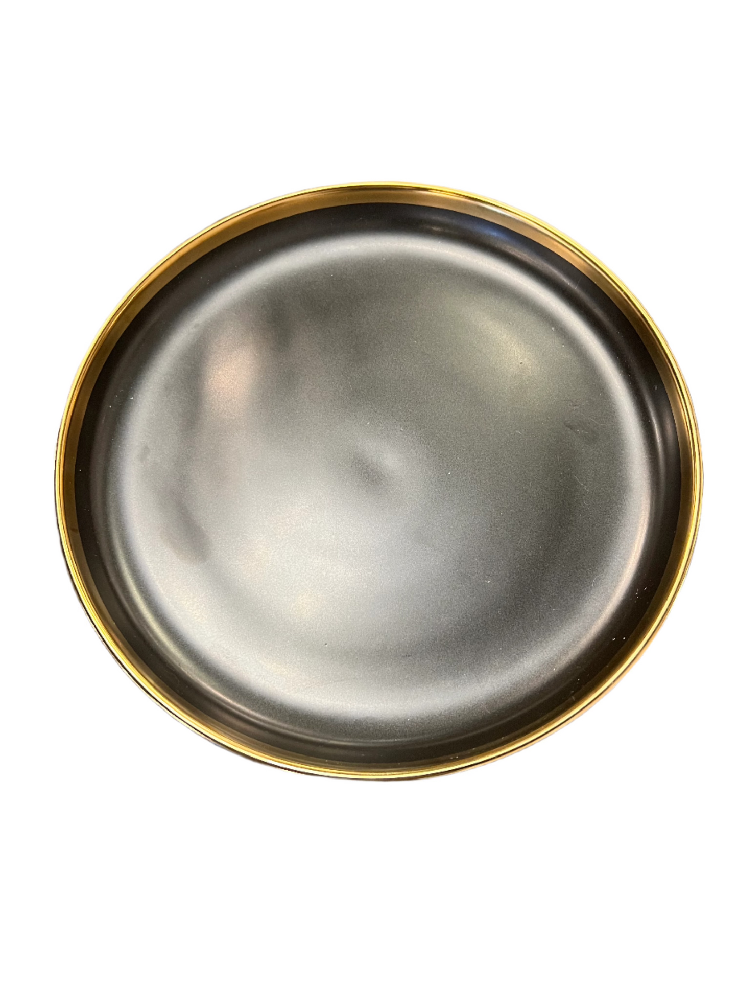 Black Salad Plate with Gold Rim