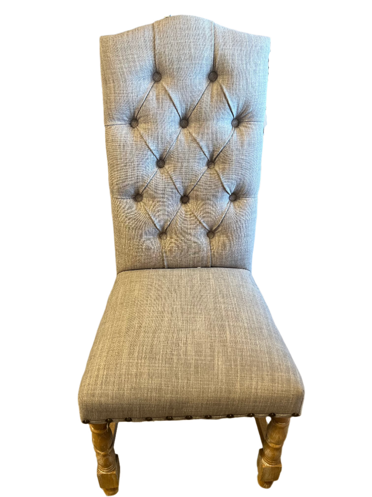 Preston Smoke Gray Linen Tufted Chair