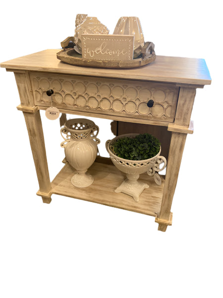 Whitewash Fretwork Chest/Nightstand