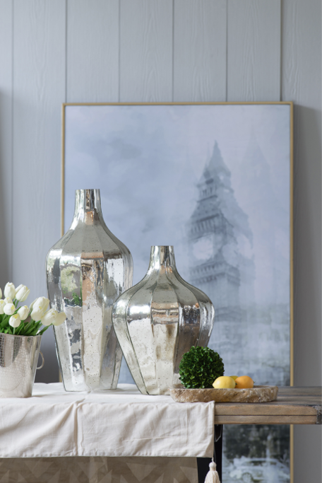 Antiqued Mercury Glass Vase