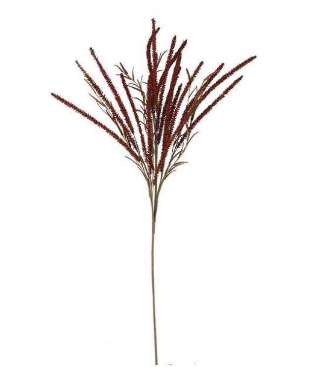 37" Mini Bead Spike/Leaf Spray, Burgundy
