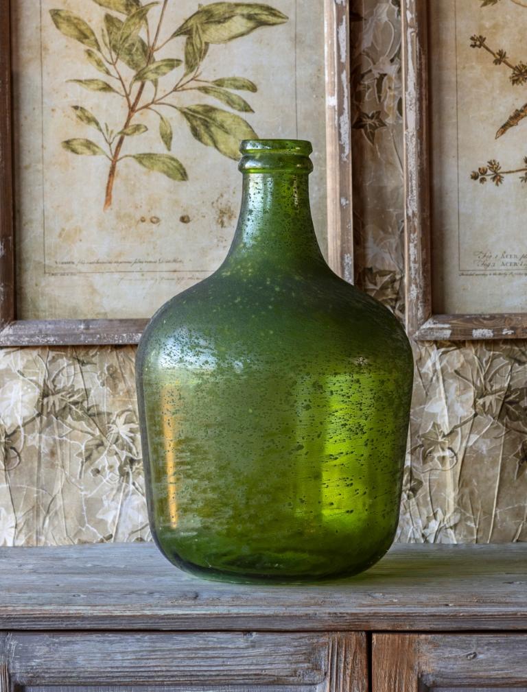 Decorative Aged Verde Bottle Vase (Various Sizes)
