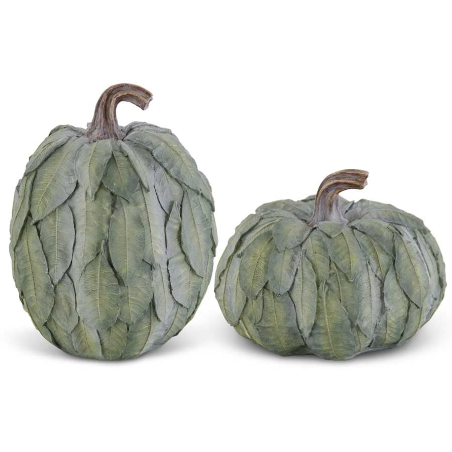 Resin Layered Green Leaf Pumpkin (Various Sizes)