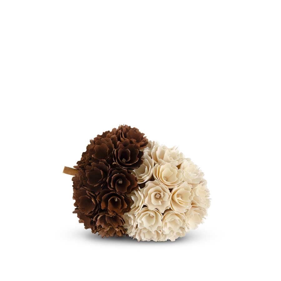 Shaved Wood Acorn, Cream/Brown