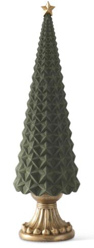 Velvet Christmas Tree with Star Top, Sage Green (Various Sizes)