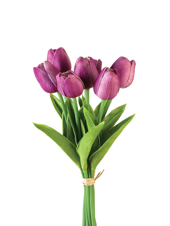 12" Real Touch Tulip Bunches (Various Colors)