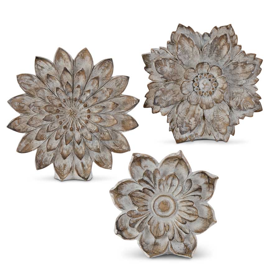 Carved Resin Tabletop Flower (Various Sizes)