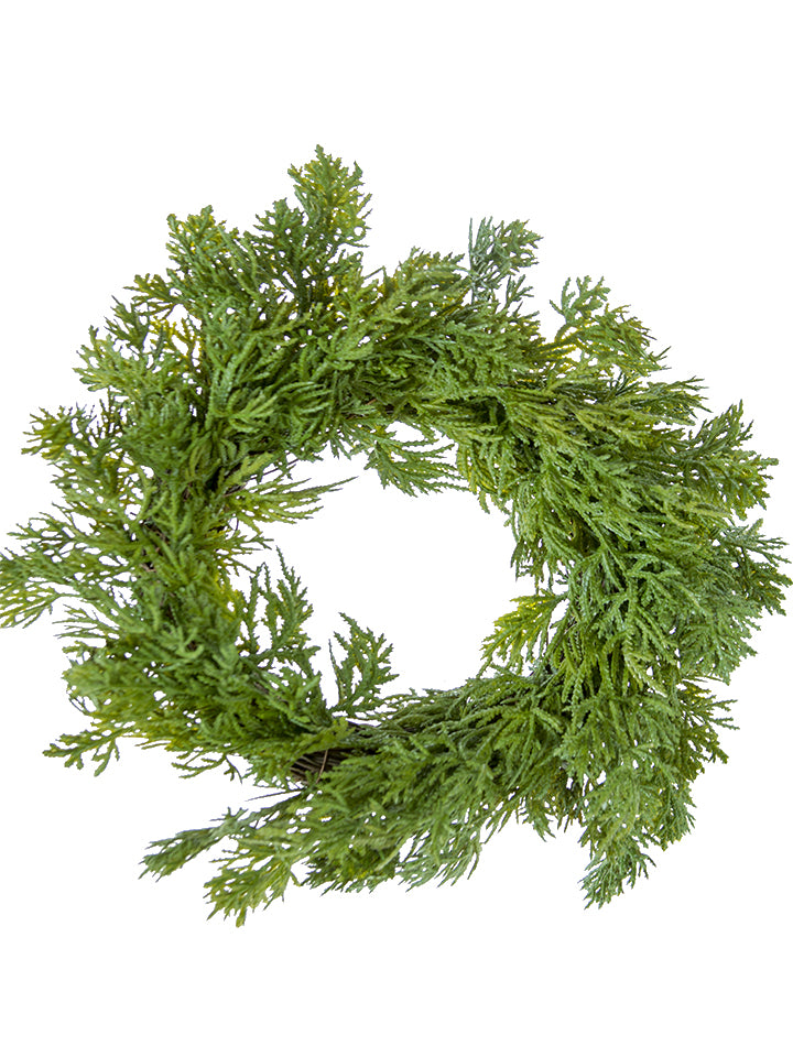 12" Cedar Pine Wreath, Green