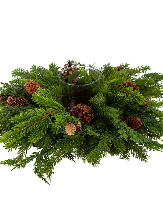 22" Winter Mix Centerpiece, Green