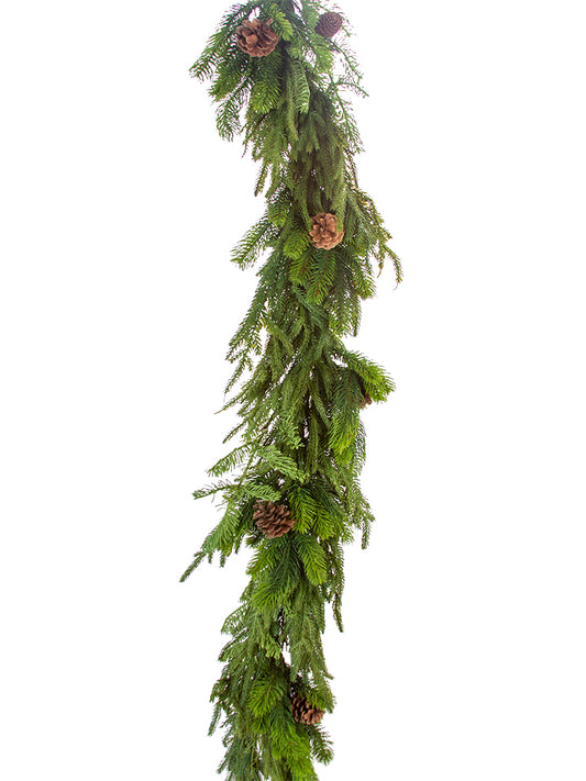5' Mix Cypress Pine Garland, Green