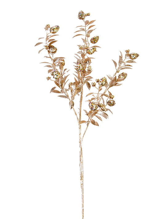 29" Glitter Berry Bulb Spray, Champ/Gold