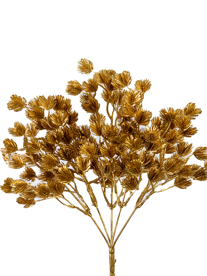 14" Mini Pine Bush, Gold