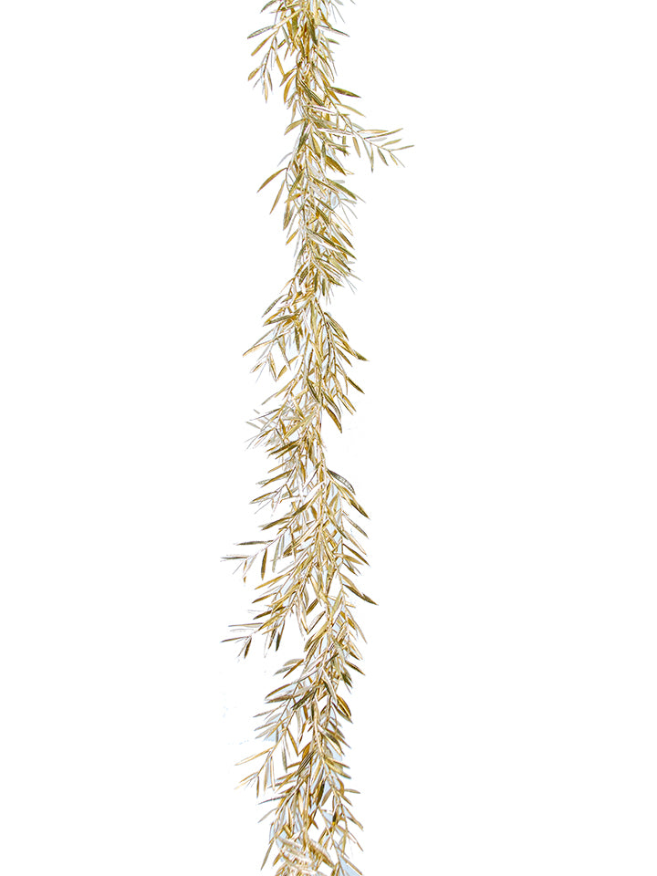 72" Shiny Willow Garland, Gold