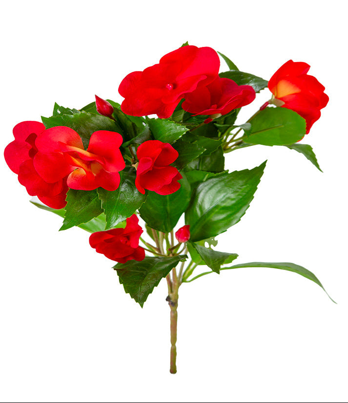 10" UV Protected Impatiens Bush, Red