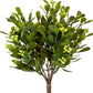 Artificial green bush with leaves on a white background