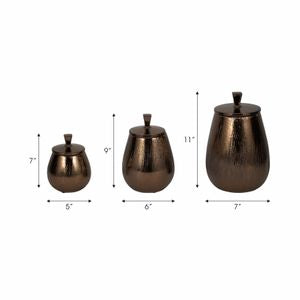 S/2 Bronze Lidded Vases