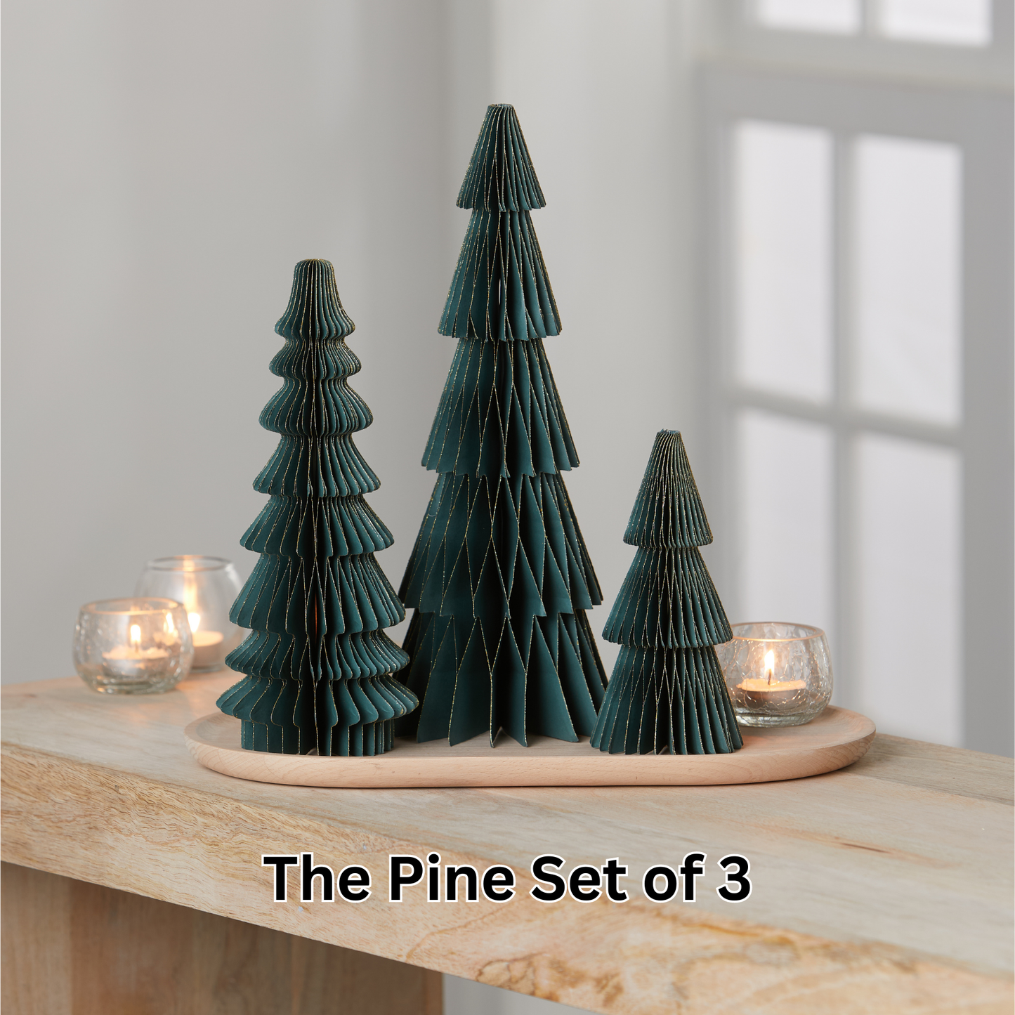 Honeycomb tree & ornaments, festive charm, nostalgic: Set 3 Dusty Mauve