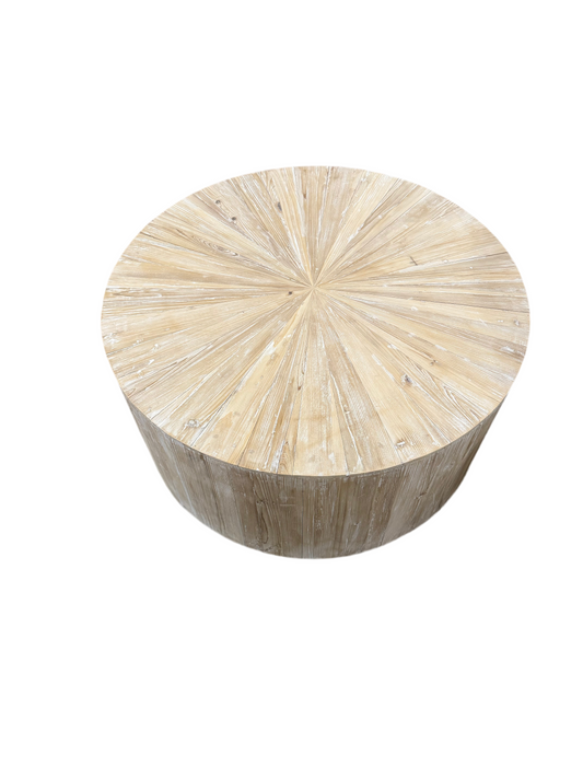 Ellen Round Elm Coffee Table (White Wash)